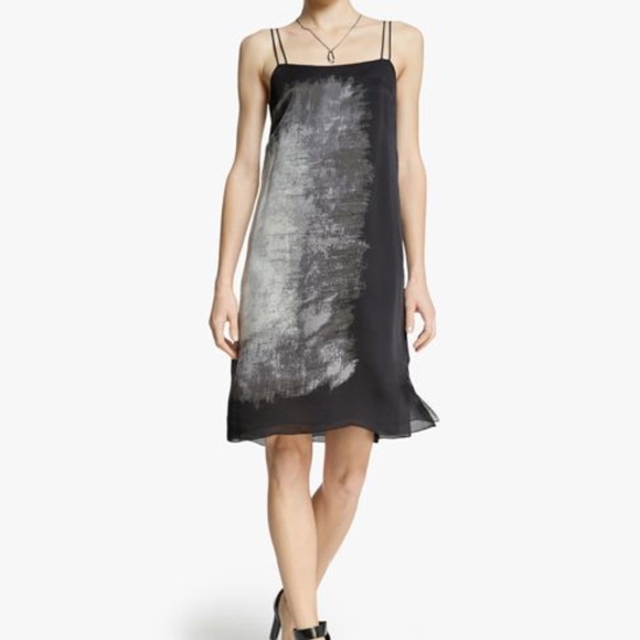 Halston Heritage Printed Silk Georgette Dress 12 - Picture 4 of 6